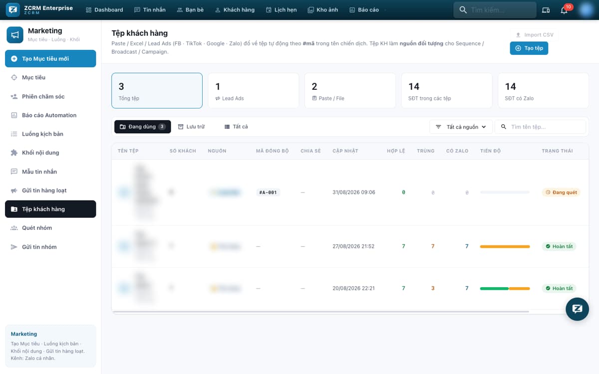 Tag CRM và tự động gắn tag theo hành vi trên ZCRM