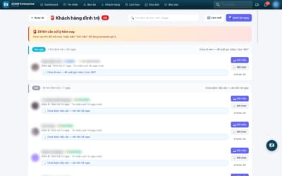 Danh sách khách hàng đình trệ trên ZCRM