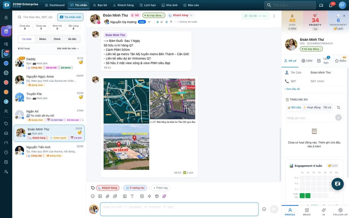 Hộp thư hợp nhất đa kênh trên ZCRM
